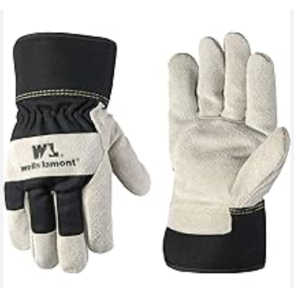 Men's Wells Lamont heavy-duty,‎ cold-weather cowhide leather work gloves L NWT